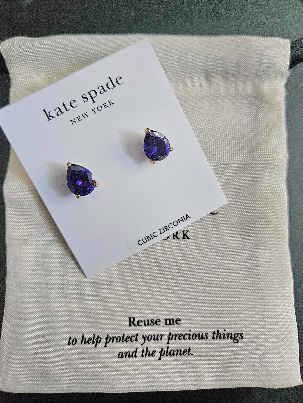 Kate Spade Purple Studs - Picture 2 of 5